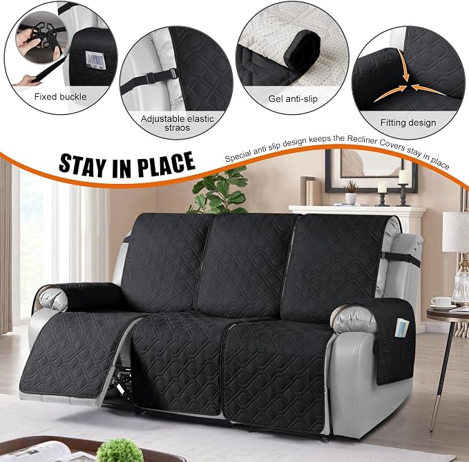 VANSOFY Waterproof Recliner Couch Covers, Sofa Covers 1-Piece Washable - Image 3