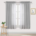 DWCN Grey Sheer Curtains Semi Transparent Voile Rod Pocket Curtains by DWCN