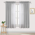 DWCN Grey Sheer Curtains Semi Transparent Voile Rod Pocket Curtains by DWCN