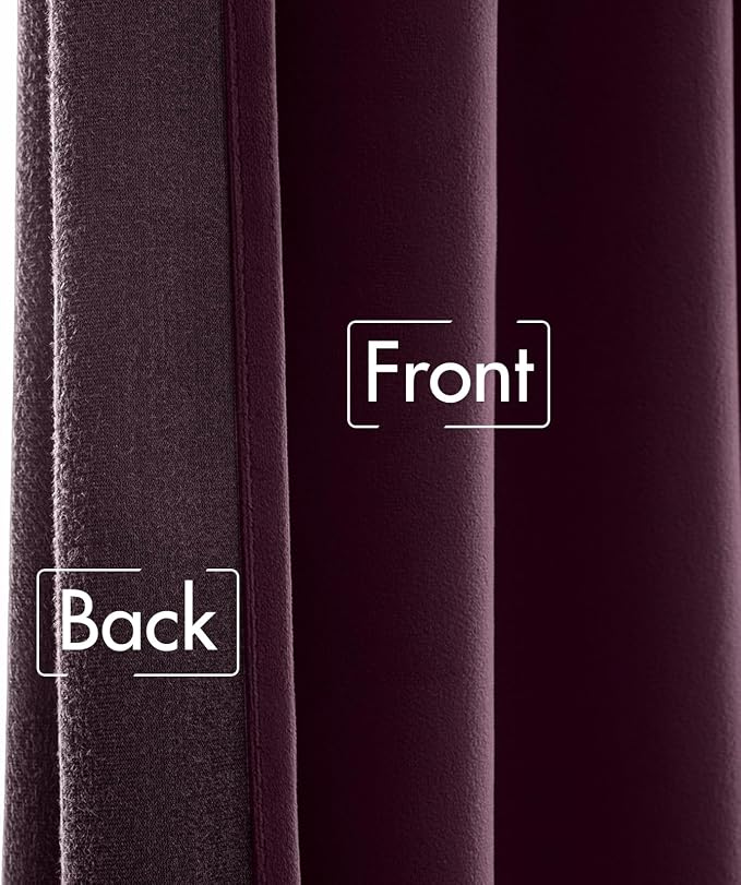 MIULEE Dark Purple Velvet Curtains 90 inches - Image 6