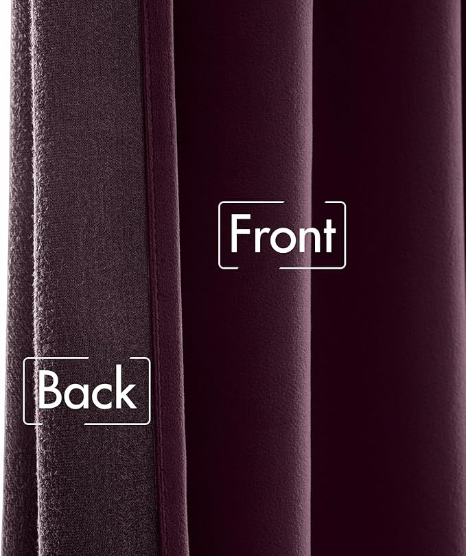 MIULEE Dark Purple Velvet Curtains 108 inches - Image 6