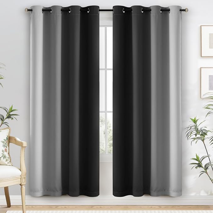 Yakamok 100% Blackout Curtains 72 Inch Length 2 Layers, Light Blocking Thermal - Image 2