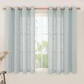 LAMIT Greyish Blue Linen Curtains 45 Inches Long by LAMIT