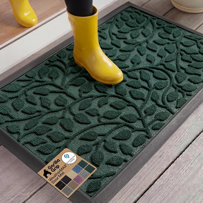 GORILLA GRIP 100% Waterproof All-Season WeatherMAX Doormat 35x23, US Designed by GorillaGrip