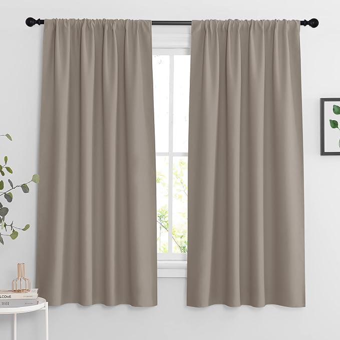 RYB HOME Blackout Curtains for Bedroom Living Room 63 inches Long, Thermal by RYBHOME