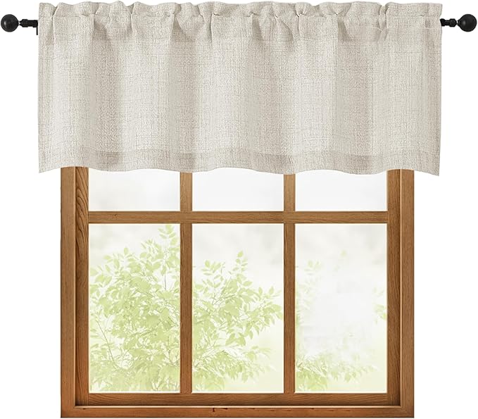 OWENIE Natural Valances for Windows 1 Pcs 18 Inch Length, Light Filtering by OWENIE