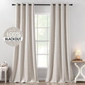 MIULEE 100% Blackout Linen Textured Curtains by MIULEE