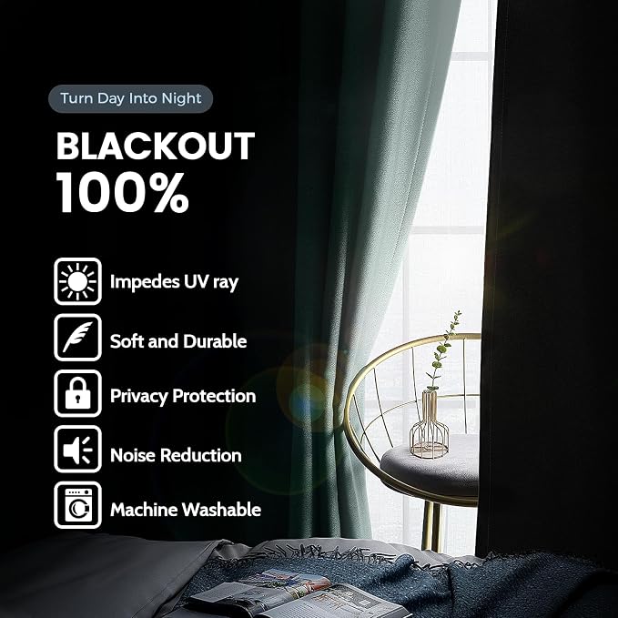 SimpleHome 100% Blackout Curtains - Image 2