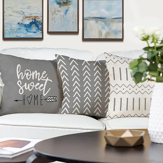 YCOLL Pillow Covers 18x18 Set of 4，Modern Sofa Throw Pillow Cover, Decorative - Image 4