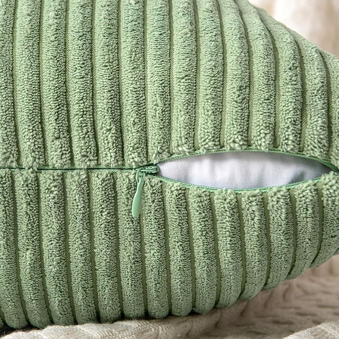MIULEE Sage Green Decorative Throw Pillow Covers 18x18 Inch - Image 3