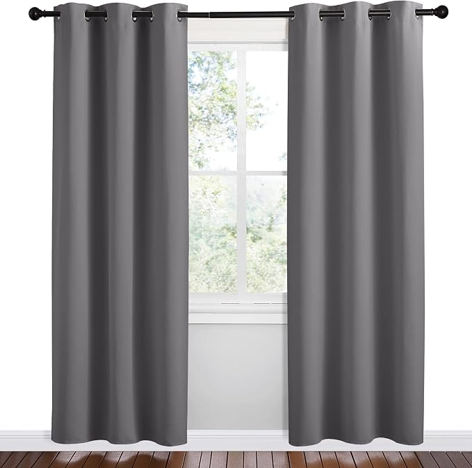 NICETOWN Grey Blackout Curtain Panels - Image 2