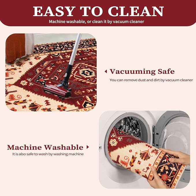 SERISSA Boho Rugs for Entryway, 2x3 Washable Non-Slip Entryway Rug Small Area - Image 4