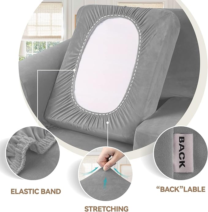 WEERRW Velvet Stretch Chair Sofa Slipcover - Image 3