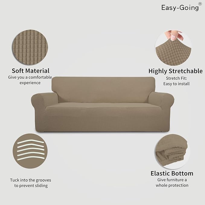 Easy-Going Stretch Sofa Slipcover 1-Piece Sofa Cover Furniture Protector Couch - Image 4