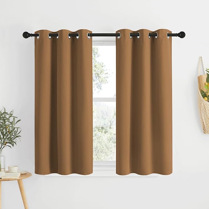 NICETOWN Short Blackout Gold Brown Curtains by NICETOWN
