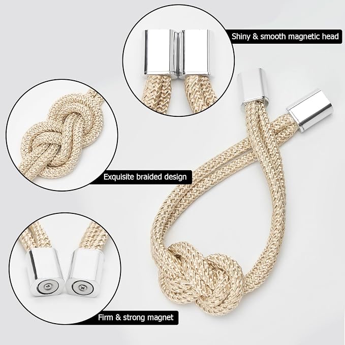 NICEEC 4 Pack Mini Magnetic Curtain Tiebacks Nordic Simple Style Drape Tie - Image 3