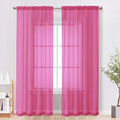 OVZME Sheer Curtains 84 Inches Long 2 Panels Set, Light Filtering Transparent by OVZME