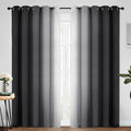 Yakamok Greyish White and Black Ombre Curtains by Yakamok