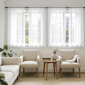 MIULEE White Sheer Curtains 63 Inches Long, 4 Panels Set, Light Filtering Rod by MIULEE