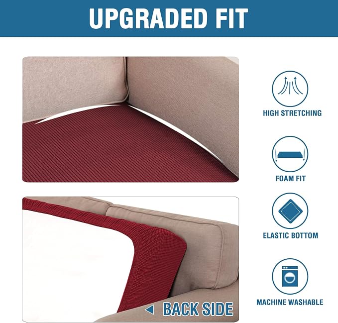 H.VERSAILTEX Super Stretch Individual Seat Cushion Covers Sofa Covers Couch - Image 6