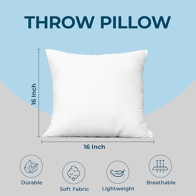 Utopia Bedding Throw Pillows – 16 x 16 Inches Down Alternative Pillows - Image 4