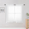 OWENIE Sheer White Curtains 84 Inch Length 2 Panels Set by OWENIE