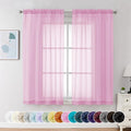 Chyhomenyc Light Pink Sheer Curtains 63 Inch Length 2 Panels, Light Filtering by Chyhomenyc