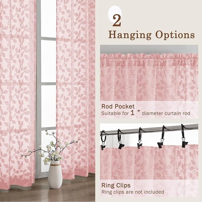Chyhomenyc Blush Pink Sheer Valances - Image 6