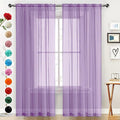 SpaceDresser Sheer Voile Window Treatment Rod Pocket Curtain Panels by SpaceDresser