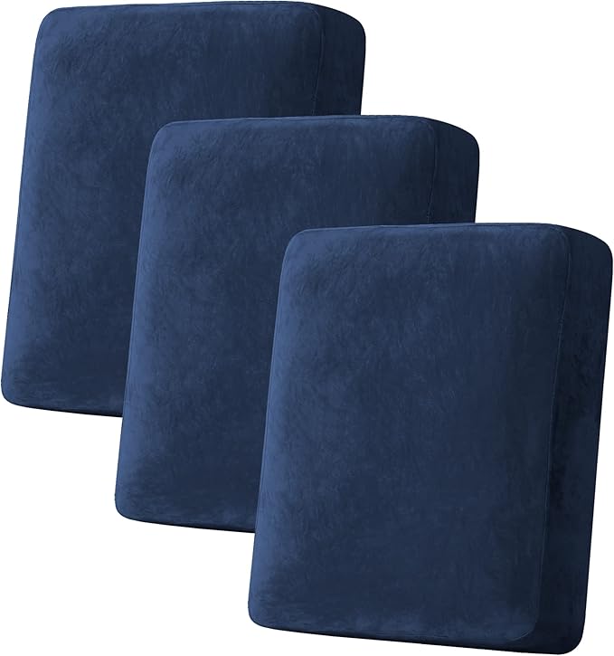 H.VERSAILTEX Velvet Stretch Couch Cushion Cover Plush Cushion Slipcover by HVERSAILTEX