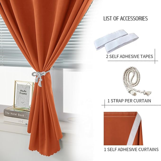 Self Adhesive Curtains Portable Blackout Curtain Simple and Easy to Install - Image 2