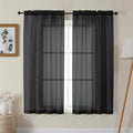 Gwine Black Sheer Curtains 63 Inch Length by Gwine