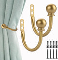 Sumnacon Set of 2 Decorative Curtain Holdbacks, Wall Mounted Aluminum Alloy by Sumnacon