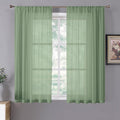 Tollpiz Short Sheer Curtain Linen Textured Bedroom Curtains Sheer Light by Tollpiz