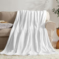 KMUSET Fleece Blanket Throw Size White Lightweight Super Soft Cozy Luxury Bed by COZYBLANKETHappyHomeLife