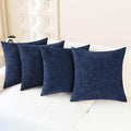 CaliTime Throw Pillow Covers Decorative 18 X 18 Inches Pack of 4 Cozy Chenille by CaliTime