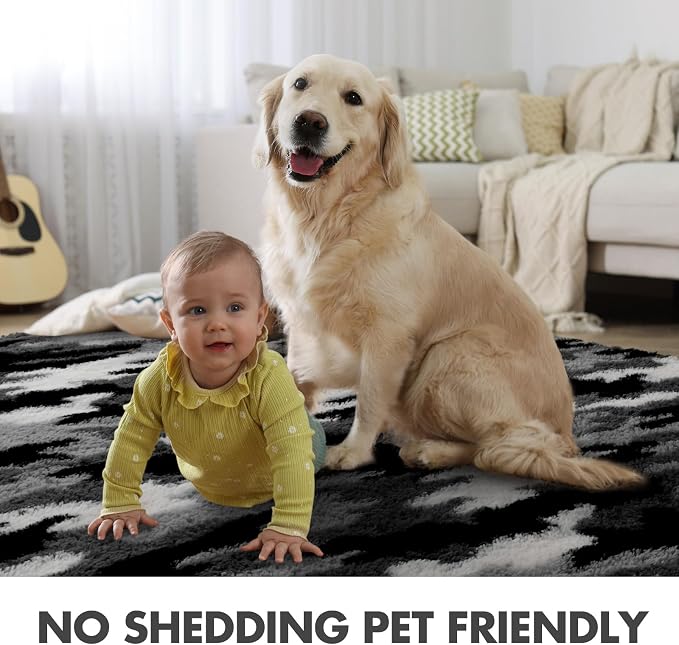 6x9 Ft Large Shag Rugs for Living Room Decor, Tie-Dyed Ultra Soft Fluffy Furry - Image 6