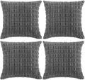 Fancy Homi 4 Packs Dark Grey Decorative Throw Pillow Covers 18x18 Inch by Fancy+Homi