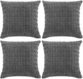 Fancy Homi 4 Packs Dark Grey Decorative Throw Pillow Covers 26x26 Inch by Fancy+Homi