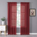 Tollpiz Sheer Curtains Linen Textured Bedroom Curtain Sheers Light Filtering by Tollpiz