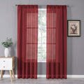 Tollpiz Sheer Curtains Bedroom Linen Textured Curtain Sheers Light Filtering by Tollpiz