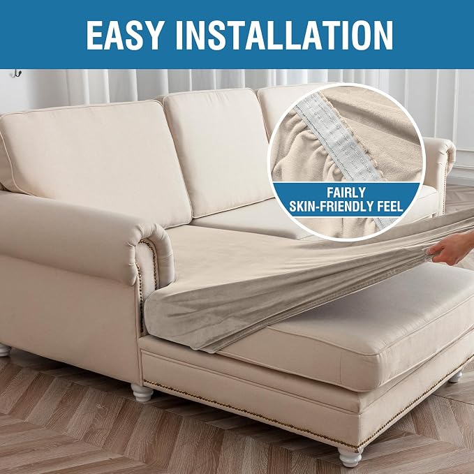 Couch Cover Velvet Chaise Cushion Cover - Image 7
