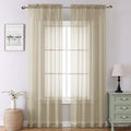 Lecloud Taupe Sheer Curtains 90 Inches Long 2 Panels, Elegant Light Filtering by Lecloud