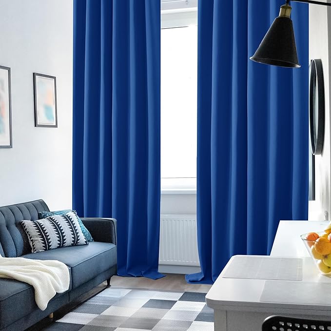 Deconovo Solid Rod Pocket Curtains Room Darkening Curtains Blackout Thermal - Image 4