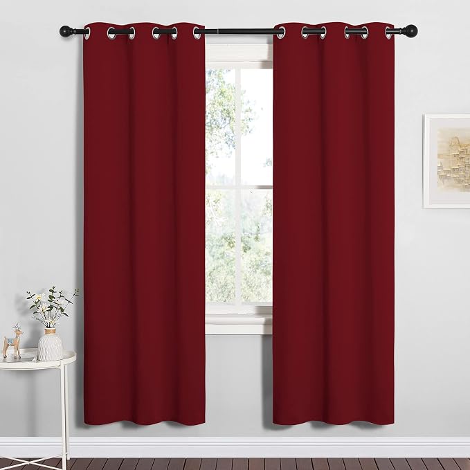 NICETOWN Burgundy Red Blackout Curtains 78 inches Length by NICETOWN