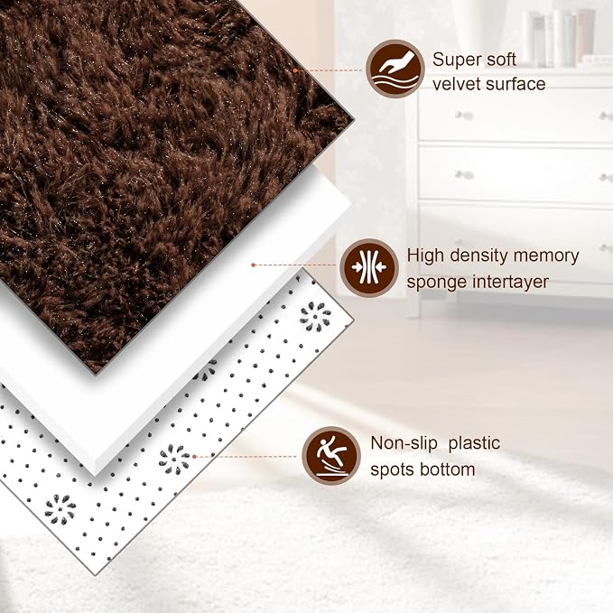 TWINNIS Super Soft Shaggy Rugs Fluffy Carpets, 6x9 Feet, Indoor Modern Plush - Image 2