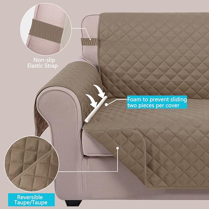 U-NICE HOME Loveseat Sofa Cover Reversible Couch Covers - Image 4