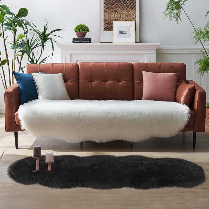 Faux Fur Rug for Bedroom, Fluffy Runner Rugs Soft Sheepskin Rug Sofa Couch Seat - Image 9