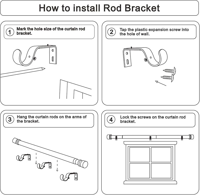Byondeth Curtain Rods for Windows 16 to 144 Inches Adjustable Length 1 Inch - Image 7