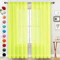 SpaceDresser Basic Rod Pocket Sheer Voile Window Curtain Panels Chartreuse 1 by SpaceDresser